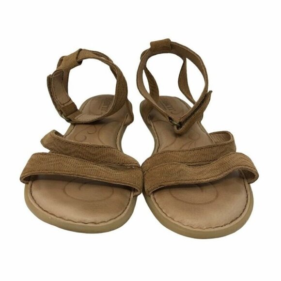 Born August Ankle Strap Flat Sandals Brown 6 - Picture 2 of 10